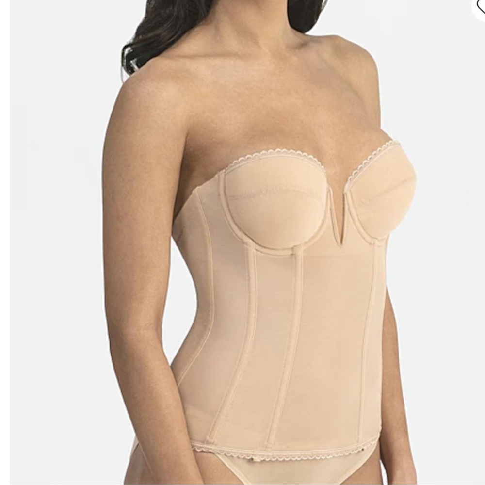 Dominque Strapless Longline Shaping Bustier Mocha #8990 Sz 38G NWT - Picture 3 of 11